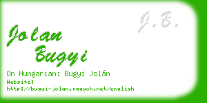 jolan bugyi business card